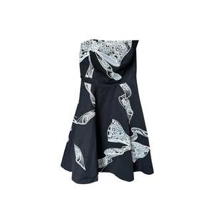 WHBM Strapless Fit & Flare Embroidered Ribbon Dress 14